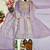 Lavender silk blend embroidered palazzo set