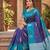 BLUE RAMA ART SILK JACUARD WORK SAREE WITH UNSTITCHED BLOUSE PIECE