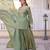 Green silk blend embroidered sharara set