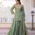 Green silk blend embroidered sharara set