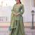 Green silk blend embroidered sharara set