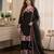 Black rayon embroidered palazzo set