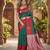 RED GREEN ART SILK JACUARD WORK SAREE WITH UNSTITCHED BLOUSE PIECE