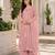 Pink faux georgette embroidered palazzo set