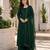 Dark-green faux georgette embroidered palazzo set