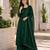 Dark-green faux georgette embroidered palazzo set