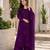 Purple faux georgette embroidered palazzo set