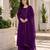 Purple faux georgette embroidered palazzo set