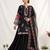 Black silk blend embroidered palazzo set
