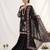 Black silk blend embroidered palazzo set