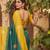 YELLOW GREEN ART SILK JACUARD WORK SAREE WITH UNSTITCHED BLOUSE PIECE