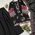 Black silk blend embroidered palazzo set