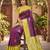 YELLOW WINE ART SILK JACUARD WORK SAREE WITH UNSTITCHED BLOUSE PIECE