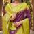 YELLOW WINE ART SILK JACUARD WORK SAREE WITH UNSTITCHED BLOUSE PIECE