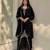 Black faux georgette embroidered palazzo set