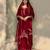 Red faux georgette embroidered palazzo set