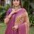 BEIGE WINE ART SILK BANARASI JACUARD WORK SAREE WITH UNSTITCHED BLOUSE PIECE