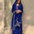 Blue faux georgette embroidered palazzo set