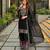 Black silk blend embroidered palazzo set