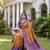 MUSTARD BLUE ART SILK BANARASI JACUARD WORK SAREE WITH UNSTITCHED BLOUSE PIECE
