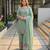 Green silk blend embroidered palazzo set