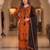 Orange rayon embroidered palazzo set