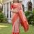ORANGE ART SILK BANARASI JACUARD WORK SAREE WITH UNSTITCHED BLOUSE PIECE