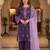 Purple rayon embroidered palazzo set