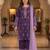 Purple rayon embroidered palazzo set