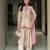 Beige satin embroidered farshi salwar set