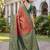 ORANGE GREEN ART SILK BANARASI JACUARD WORK SAREE WITH UNSTITCHED BLOUSE PIECE