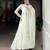 White silk blend plain anarkali set