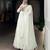 White silk blend plain anarkali set