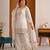 White silk blend embroidered palazzo set