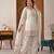 White silk blend embroidered palazzo set