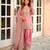 Pink silk blend embroidered farshi salwar set