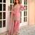 Pink silk blend embroidered farshi salwar set