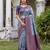 TURQUOISE  ART SILK BANARASI JACUARD WORK SAREE WITH UNSTITCHED BLOUSE PIECE