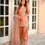Peach silk blend embroidered farshi salwar set