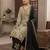 Olive silk blend embroidered palazzo set