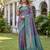 TURQUOISE ART SILK BANARASI JACUARD WORK SAREE WITH UNSTITCHED BLOUSE PIECE
