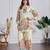 Beige cotton silk printed kurta set