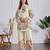 Beige cotton silk printed kurta set