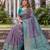 TURQUOISE ART SILK BANARASI JACUARD WORK SAREE WITH UNSTITCHED BLOUSE PIECE