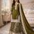 Olive silk blend embroidered palazzo set
