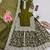 Olive silk blend embroidered palazzo set