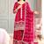 Red silk blend embroidered palazzo set