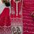 Red silk blend embroidered palazzo set