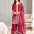 Red silk blend embroidered palazzo set