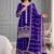 Royal-blue silk blend embroidered palazzo set